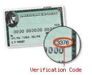A picture of a American Express 4 digit verification code printed on the front of the card.